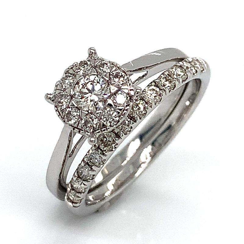 (MIA) Set de anillos con diamantes en oro blanco 18k
