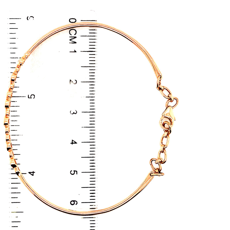 Pulsera con diamantes en oro rosado de 14kt.