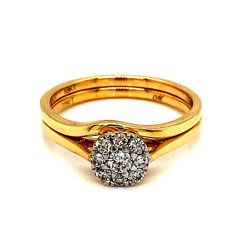 (MIA) Set de anillos con diamantes 18kt.