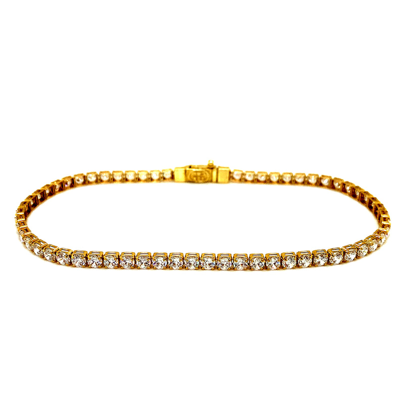 Pulsera (circones) en oro amarillo 10k 20cm
