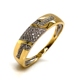 (SOFIA) Banda con diamante en oro amarillo 10k