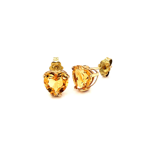 Aretes con citrino en oro amarillo 14k