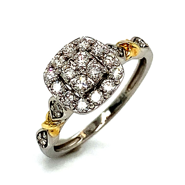 (SOFIA) Set de anillos con diamantes en oro blanco 10k  ANTES: $1,150.00