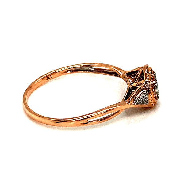 (SOFIA) Anillo con diamantes en oro rosado 10k  ANTES: $299.00
