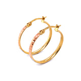 Argollas en oro tres tonos 10k