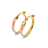 Argollas en oro tres tonos 10k