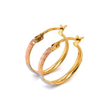 Argollas en oro tres tonos 10k