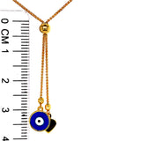 Collar (ojo y corazón) en oro amarillo 10kt. 42cm