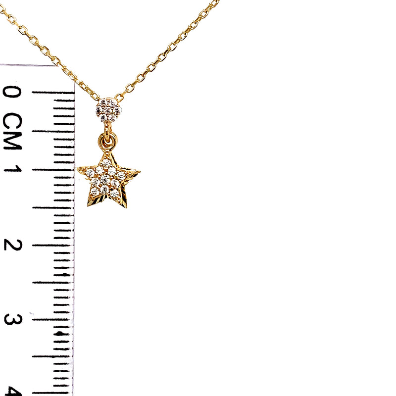 Collar (estrella) en oro amarillo 10kt. 42/45cm