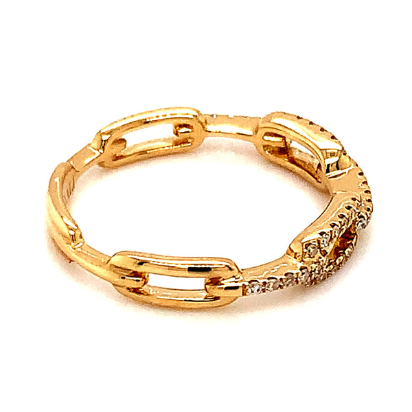 Anillo con diamantes en oro amarillo 14kt