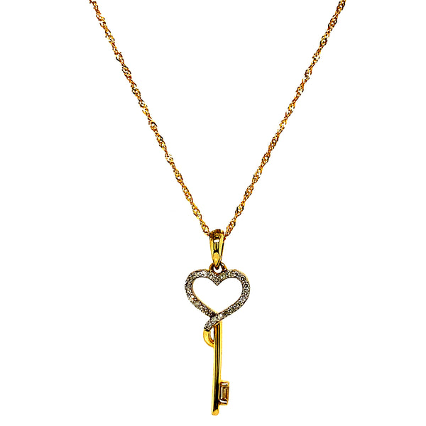 (SOFIA) Collar (llave) con diamantes en oro amarillo 10k