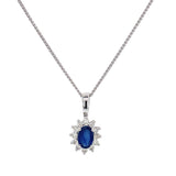 Collar de zafiro con diamantes en oro blanco 14k ANTES: $950.00