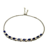 Pulsera ajustable de cuarzo de tanzanita en plata 925