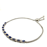 Pulsera ajustable de cuarzo de tanzanita en plata 925
