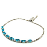 Pulsera (ajustable) con cuarzo azul en plata 925