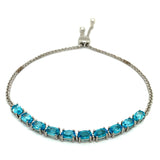 Pulsera (ajustable) con cuarzo azul en plata 925