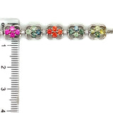 Pulsera ajustable de zafiros multicolor en plata 925 50SSA-1.9CTS.