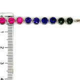 Pulsera ajustable de zafiros multicolor en plata 925