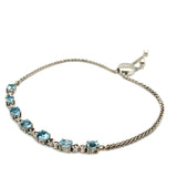 Pulsera (ajustable) con cuarzo aguamarina en plata 925