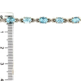 Pulsera (ajustable) con cuarzo aguamarina en plata 925