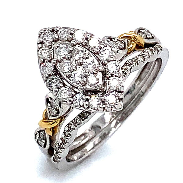 (SOFIA) Set de anillos con diamantes en oro blanco 10k  ANTES: $1,149.00