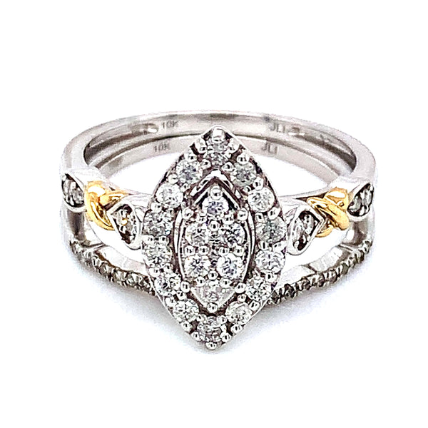 (SOFIA) Set de anillos con diamantes en oro blanco 10k  ANTES: $1,149.00