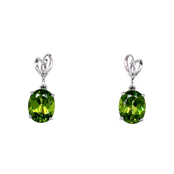 Aretes de cuarzo peridoto en plata 925