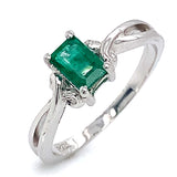 Anillo de esmeraldas en plata 925