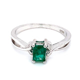 Anillo de esmeraldas en plata 925