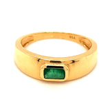 Anillo de esmeralda en oro amarillo 18k