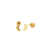 Aretes (luna) para bebés en oro amarillo 10kt