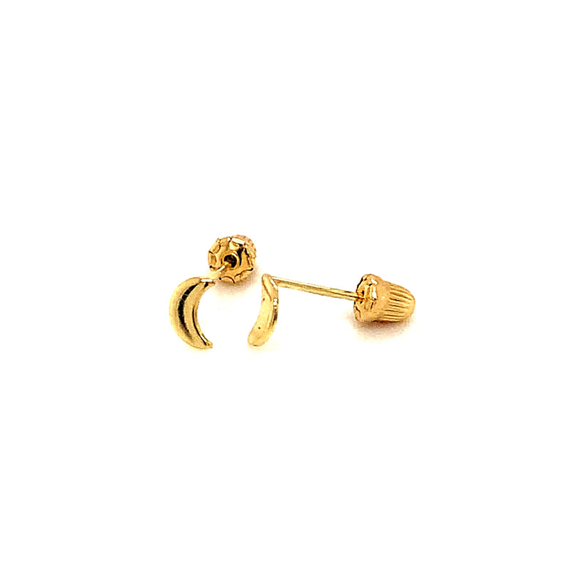 Aretes (luna) para bebés en oro amarillo 10kt