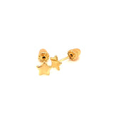 Aretes (estrella) para bebés en oro amarillo 10kt