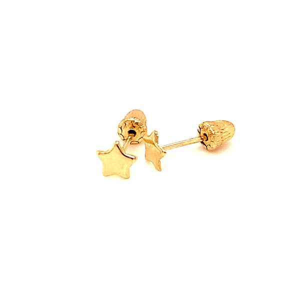 Aretes (estrella) para bebés en oro amarillo 10kt