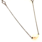 (SWAN) Collar de perlas con circones en plata 925. 60cm