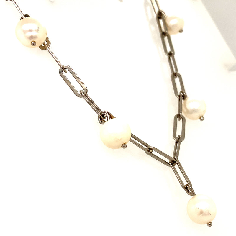 (SWAN) Collar de perlas en plata 925. 35cm-40cm