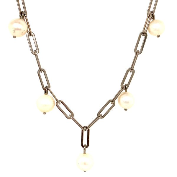 (SWAN) Collar de perlas en plata 925. 35cm-40cm