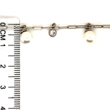 (SWAN) Collar de perlas con circones en plata 925. 35cm-40cm