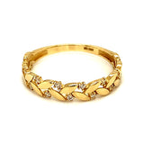 Banda con circones en oro amarillo 10KT