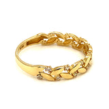 Banda con circones en oro amarillo 10KT