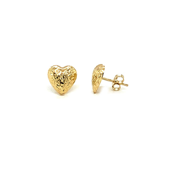 Aretes (corazón) en oro amarillo 10kt.