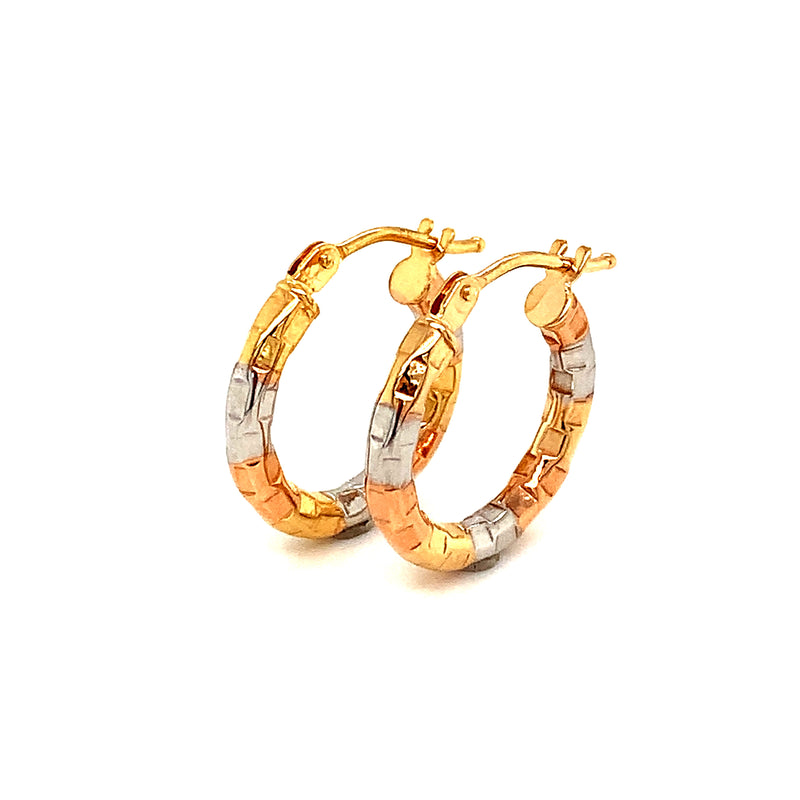 Argollas en oro tres tonos 10kt.