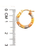 Argollas en oro tres tonos 10kt.