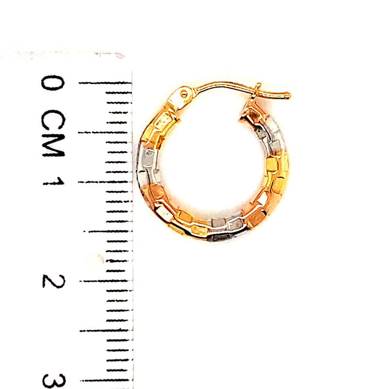 Argollas en oro tres tonos 10kt.