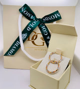 Argollas en oro tres tonos 10kt.