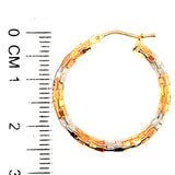 Argollas en oro tres tonos 10kt.