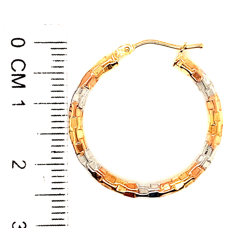 Argollas en oro tres tonos 10kt.