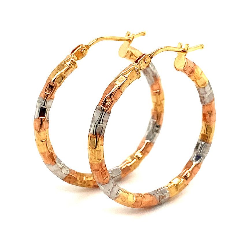 Argollas en oro tres tonos 10kt.