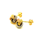 Aretes (nudos) en oro tres tonos 10k