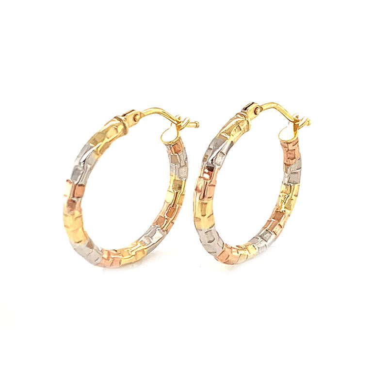 Argollas en oro tres tonos 10kt.